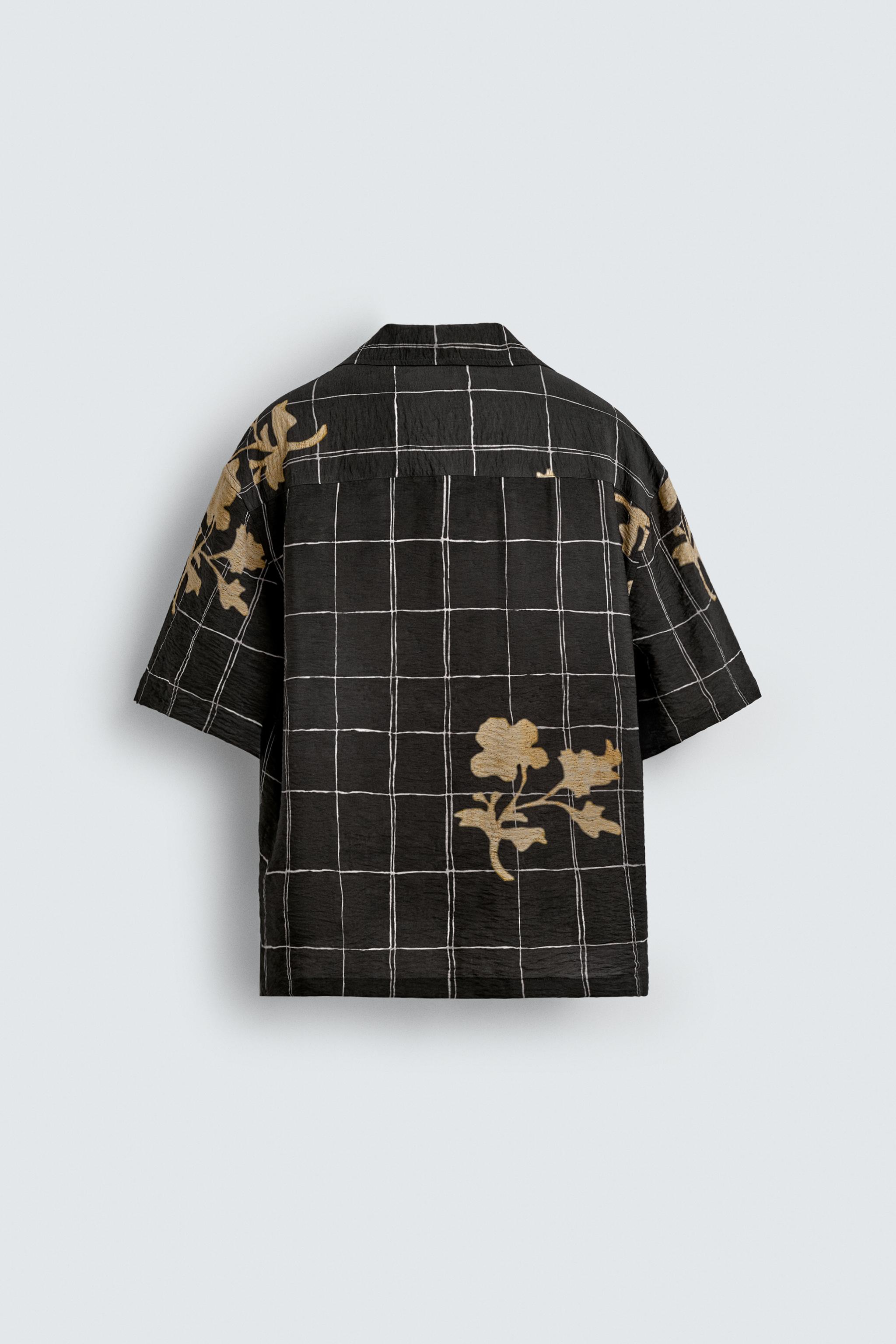 COMBINATION PRINT FLOWY SHIRT